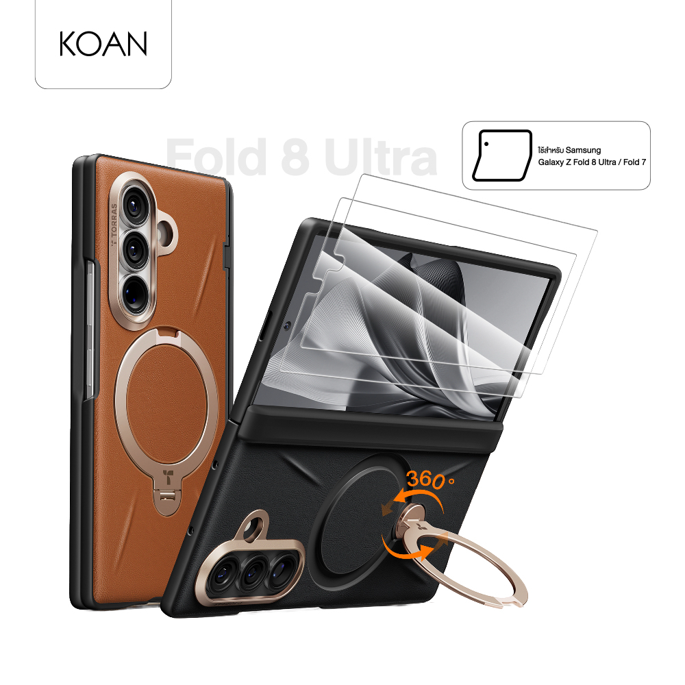 TORRAS เคสหนังกันกระแทก Ostand Q3 VegSkin ใช้สำหรับ Samsung Galaxy Z Fold 8 Ultra / Fold 7