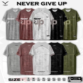 NEVER GIVE UP ใหม่เสื้อคอกลมเนื้อผ้าคุณภาพใส่สบายใส่ได้ชายหญิง 5 สี