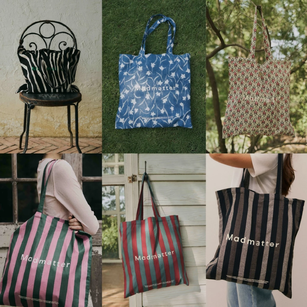 Madmatter - Logo Tote Bag กระเป๋าผ้าลายทาง