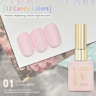 Nawoelite เล็บเจล สีทาเล็บเจล สีเจล เจลทาเล็บสีลูกกวาด 12 สี สีใสสดใส สวยน่ารัก สีสันชัดเจน ต้องใช้ไฟ LED/UV