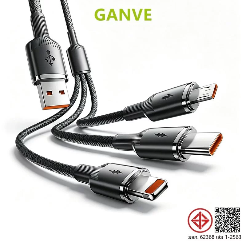 สายชาร์จ 100W สายถัก ไนล่อน คุณภาพสูง สายชาร์จ สำหรับ for L/Micro USB/Type C สายแข็งแรงใช้ได้นาน