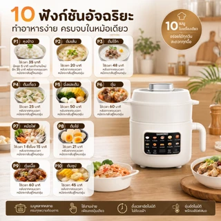 SAMONO หม้ออเนกประสงค์ 2L หม้อหุงข้าว หม้อไฟฟ้า 600W ทาน 1-2 คน 10in1 ร้อนเร็ว ไม่ติดหม้อ ประกัน 2 ปี DG07
