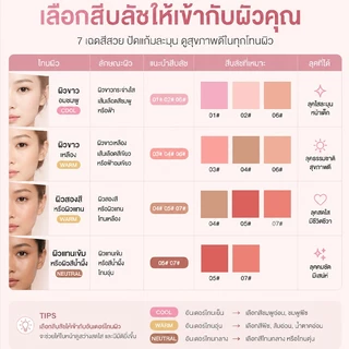 KEKE MOOD บลัชออนเนื้อน้ำนมแมตต์ เบลอผิว สีชัด ติดทน เกลี่ยง่าย บลัชออน+อายแชโดว์+คอนทัวร์ ลุคใสธรรมชาติ