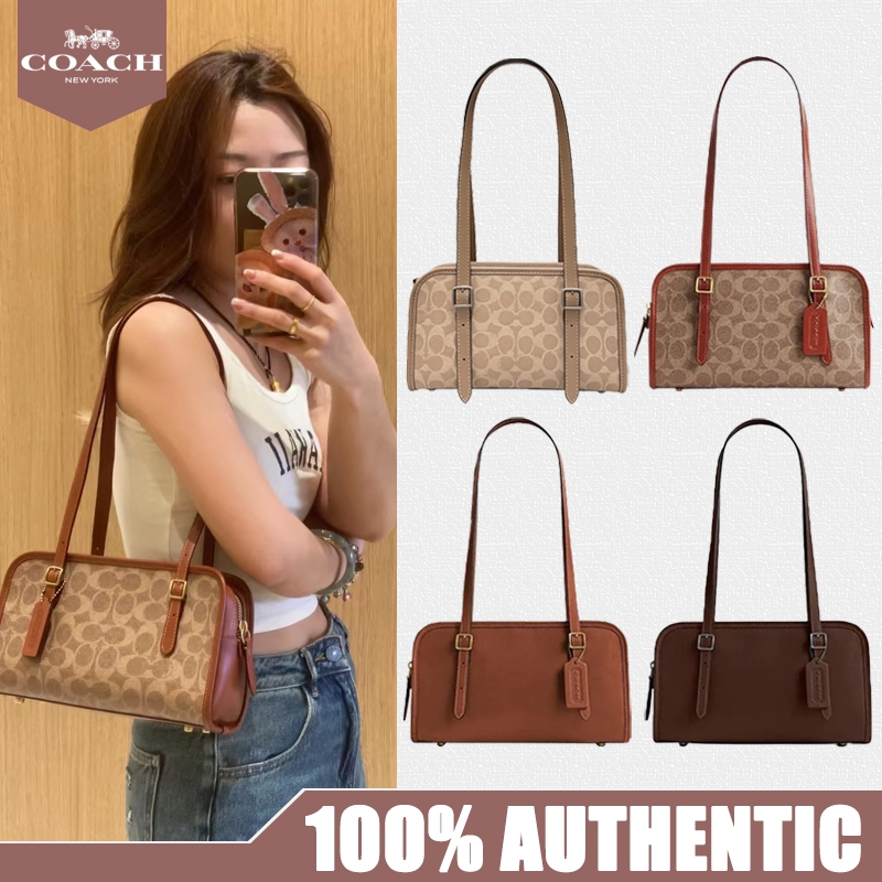 ของแท้ 100%🎈 COACH swing zip 25 ‌‌‌handbag กระเป๋าสะพายข้างด้ามยาว กระเป๋าใต้วงแขน