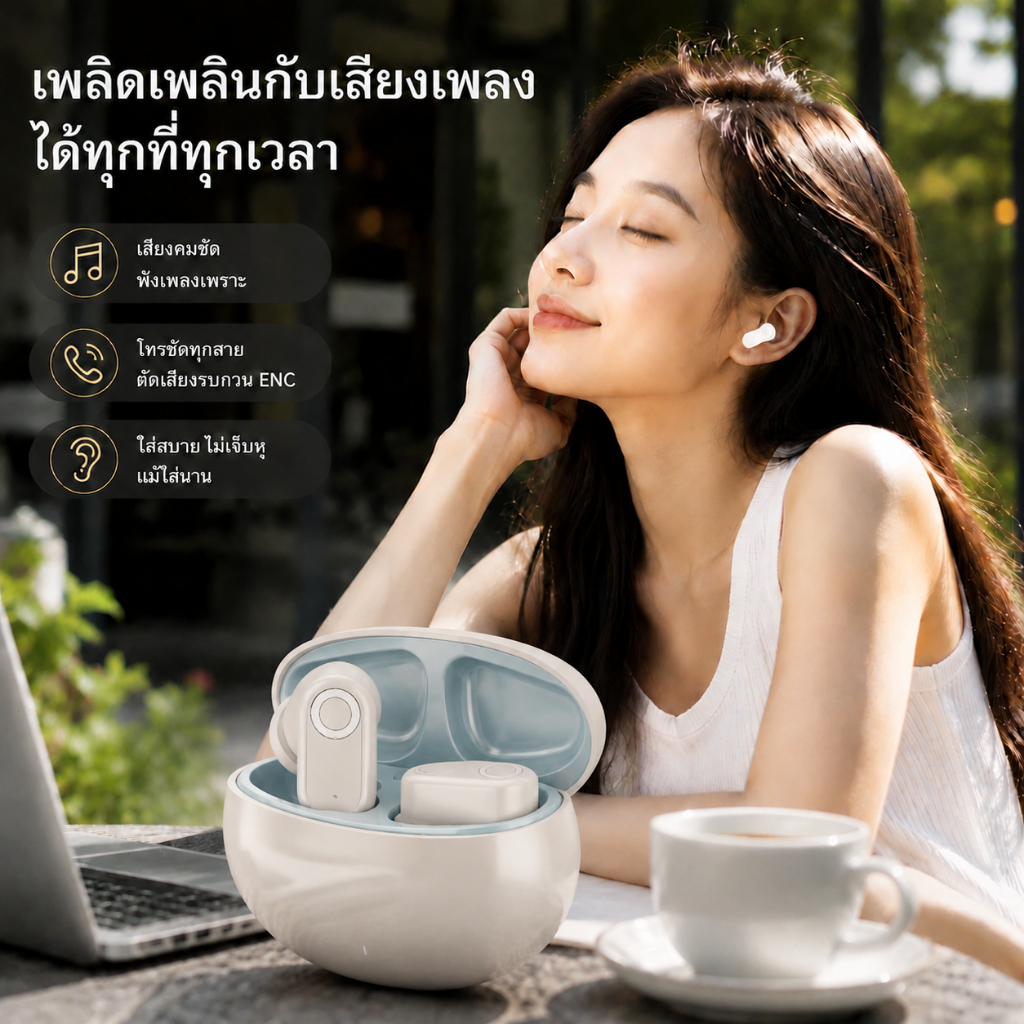 Neo หูฟังบลูทูธ J16C ออกกำลังกาย แบตอึด ตัดเสียงรบกวน เสียง Hi-Fi ดีไซน์สวย ใส่สบายไม่เจ็บหู เบาพกพา ⚪️⚫️🔵