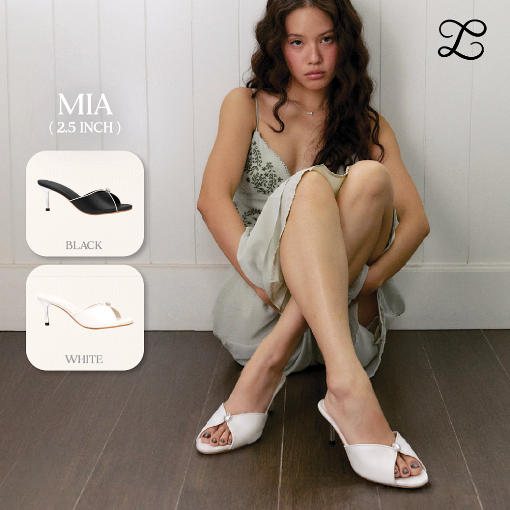 Lenys.bkk  - Mia 2.5 นิ้ว รองเท้าส้นสูง สี White, Black