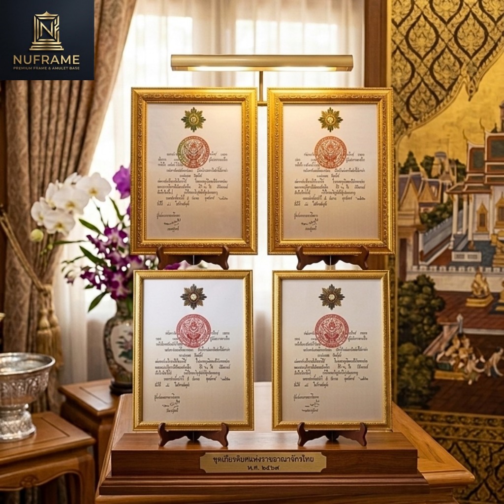 กรอบรูป 10 แบบ ใส่ใบเครื่องราชอิสริยาภรณ์ ขนาดพอดี กระจกใส ตั้งโต๊ะ แขวนผนัง