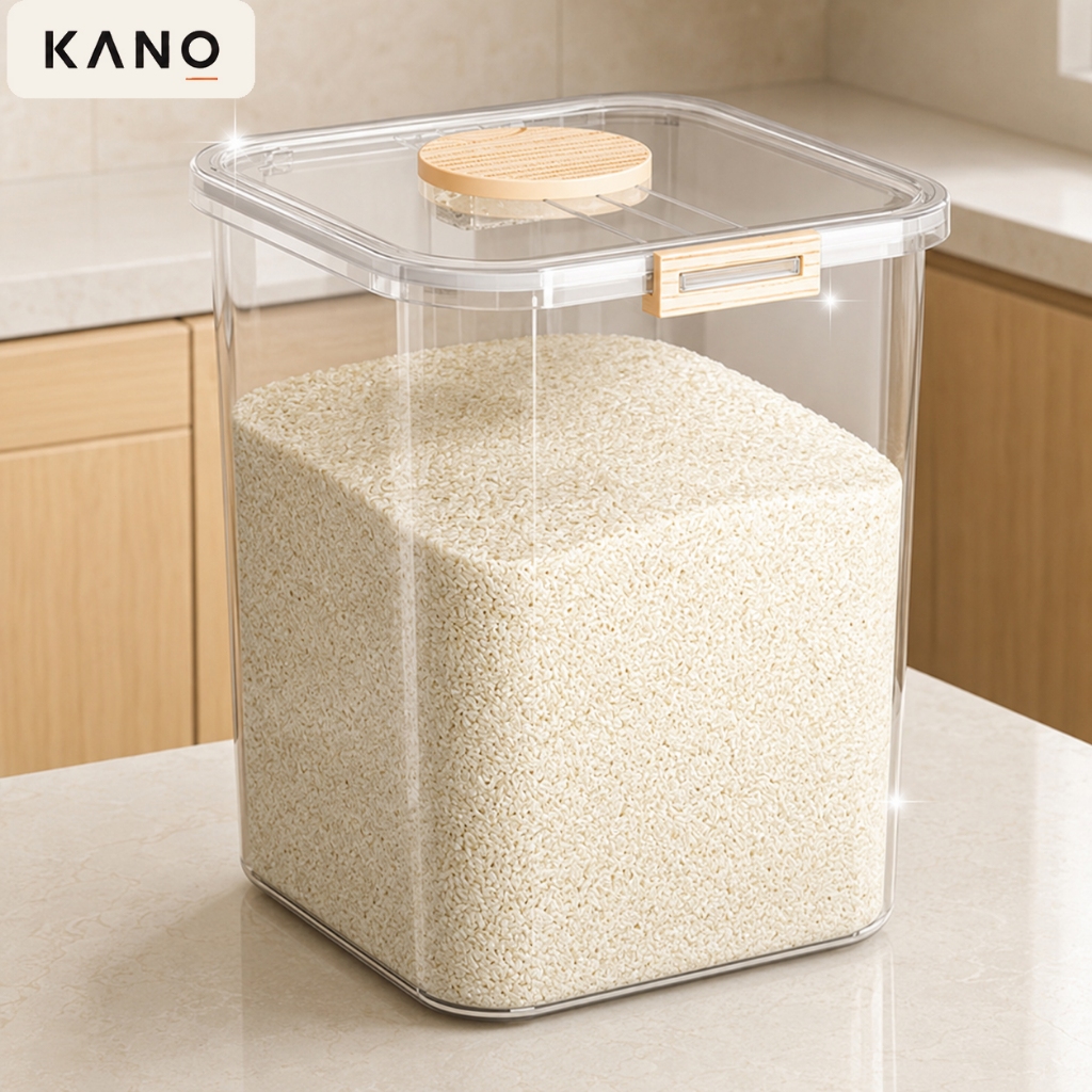 KANO ถังเก็บข้าวสาร  กล่องเก็บข้าวสาร  พลาสติกความจุ ที่เก็บอาหารครัว ที่เก็บข้าวสาร ปิดผนึกป้องกันความชื้น เก็บกลิ่น