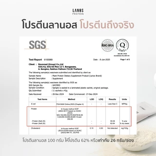 (4 กล่อง แถม 2 กล่อง ) Lanos Plant Protein Yogert Flavour โปรตีนลานอส