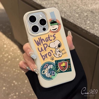 เคสไอโฟน 11 16 สำหรับ IPhone 15 14 16 12 13 Pro Max 7Plus X XS XR Max 7 8 14 16 15 Plus SE การ์ตูนน่ารัก สนูปปี้กราฟฟิตี