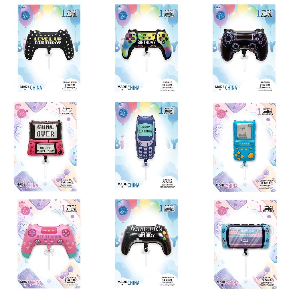 🎮 ลูกโป่งฟอยล์ธีมเกม จอยเกม เครื่องเกม โนเกีย เกมกด นินเทนโด้ ยุค 90