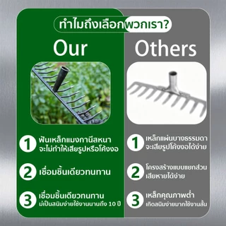 🔥จอบถากหญ้าคมๆ คราดถอนวัชพืช 7ฟัน/9ฟัน/11ฟัน/13ฟัน คราดเหล็กแมงกานีส ทนทาน ใช้ขุดดิน ถางหญ้า ดายหญ้า อุปกรณ์ทำสวน คราดตั