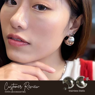 💫 nnlin. Moon C Shape ต่างหูพระจันทร์เสี้ยวตัว C ชุบทอง 14K/18K (Alloy / Stainless Steel)