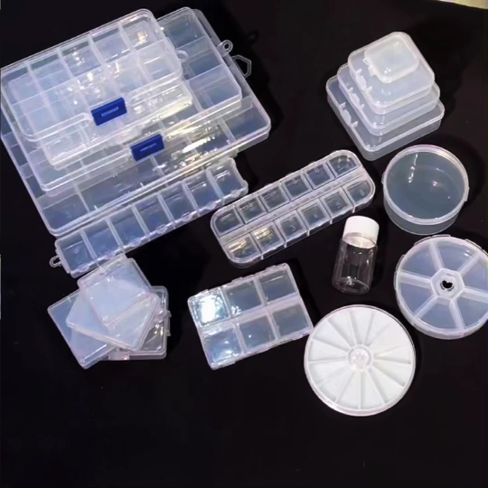 กล่องพลาสติกใส 1-28 ช่อง สําหรับเก็บเครื่องประดับ DIY