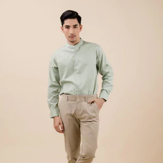 Billionaire | เสื้อเชิ้ตแขนยาวคอจีน ผ้านุ่ม รีดง่าย ใส่สบาย เสื้อเชิ้ตแฟชั่นผู้ชาย (ไซส์ S-3XL)