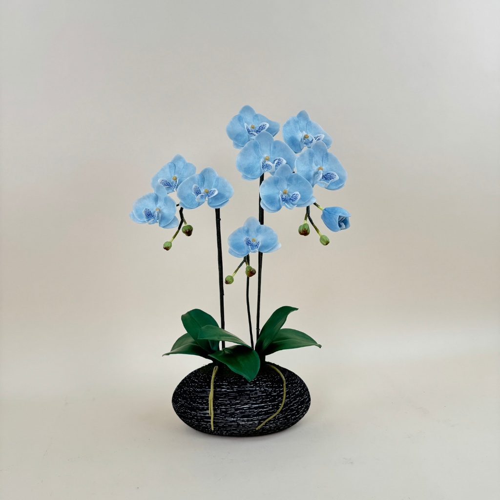 OrientalFineArt ดอกกล้วยไม้ปลอม Phalaenopsis orchid plant pot arrangement