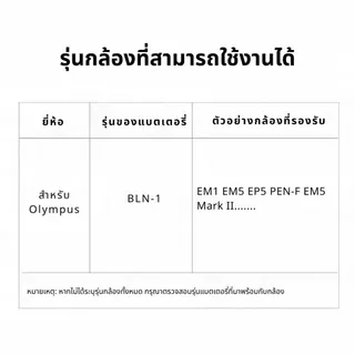 Kingma Olympus BLN-1 / BLN1 แบตเตอรี่ แท่นชาร์จ (ประกันศูนย์ไทย)