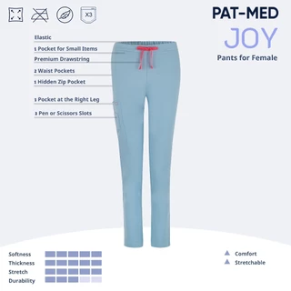 PAT-MED Scrubs Sets Top & Pants for Female รุ่น JOY ชุดสครับแพทย์ พยาบาล (ไม่รวมปักชื่อ)