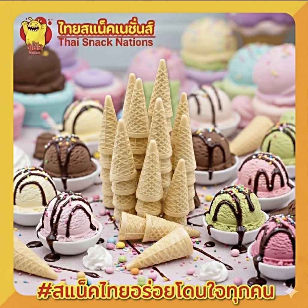มินิโคน โคนจิ๋ว โคนมินิ ไซส์จิ๋ว (8 ชิ้น) / Mini Cone ice cream (8 pieces) - ไผ่ทองไิสครีม(Paithong)