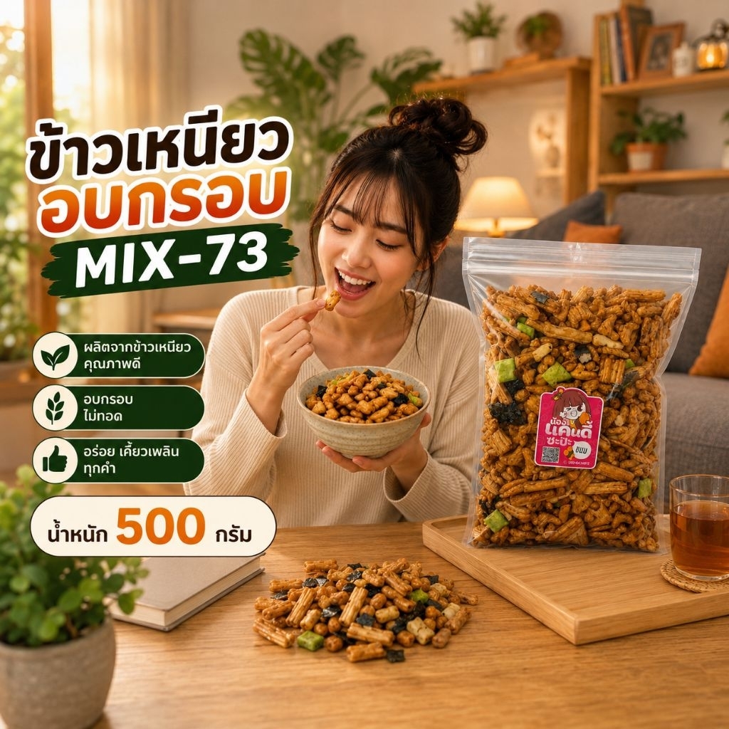 ส่งไว 500 กรัม ข้าวอบกรอบญี่ปุ่น ข้าวปั้นญี่ปุ่น รสดั้งเดิมเข้มข้น พร้อมส่ง  ขนมญี่ปุ่น Arare mix