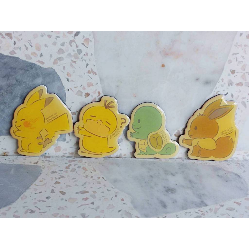 [ของแท้] [มือสอง] Pokemon Mae Narae March Magnet Pikachu Psyduck Squirtle Eevee Bandai