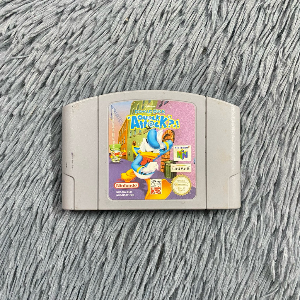 ตลับแท้เครื่อง Nintendo64-N64 เกมส์ Donald Duck: Quack Attack?! โซน Eur ภาษา Eng ตลับสภาพดี สติกเกอร