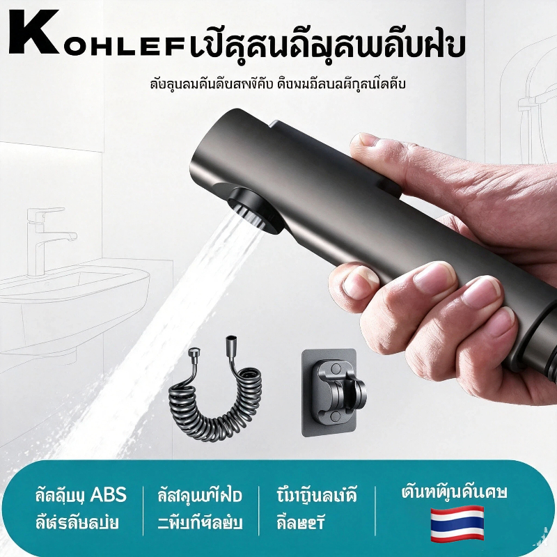 หัวฉีดน้ำสำหรับช่วยล้างโถส้วมในห้องน้ำ หัวฉีดชำระABS หัวฉีดก้น ชุดหัวชำระ วัสดุคุณภาพดี/หัวฉีดแรงดันสูง ติดตั้งง่าย