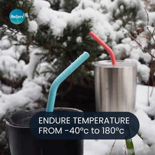 ReServ REUSABLE SILICONE STRAWS BETTER TOGETHER SET หลอดซิลิโคนใช้ซ้ำ หลอดรักษ์โลก 2 ความแข็ง รุ่น BETTER TOGETHER