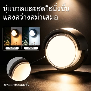 LED โคมไฟติดผนัง โคมไฟติดผนังกลางแจ้ง กันน้ำ IP65 โคมติดกำแพง สําหรับตกแต่งสวน กลางแจ้ง ระเบียง โคมไฟภายนอก