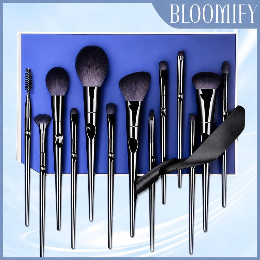 สินค้าพร้อมส่ง BLOOMIFY แปรงแต่งหน้า เซ็ตแม่มดสีน้ำเงิน13ชิ้น ชุดแปรงแต่งหน้า ด้ามแปรงไล่ระดับสี ชุดแปรง brush set