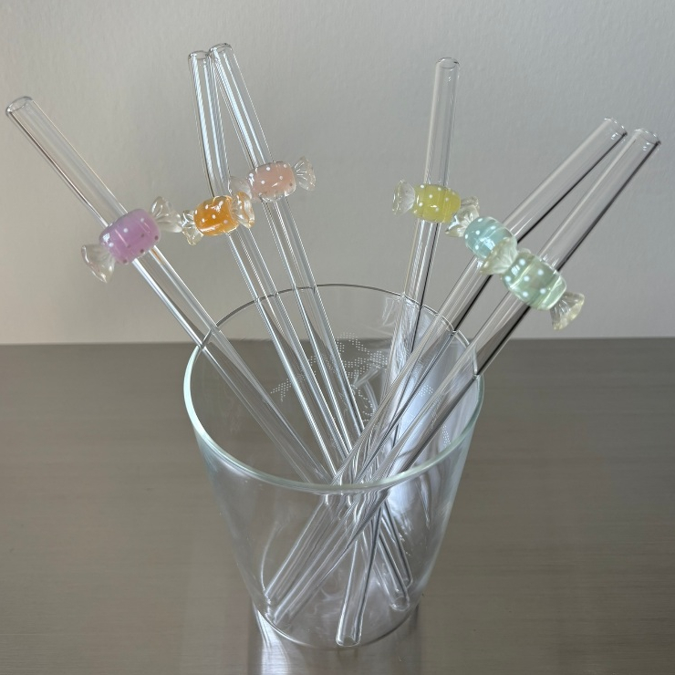 BON BON projects - Bon bon long glass straw - หลอดแก้วรูปลูกกวาดหลากสี