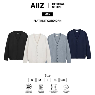 AIIZ เสื้อคาร์ดิแกนคอวีผู้ชายผ้าถัก AIIZ Men's Flat Knit Cardigan