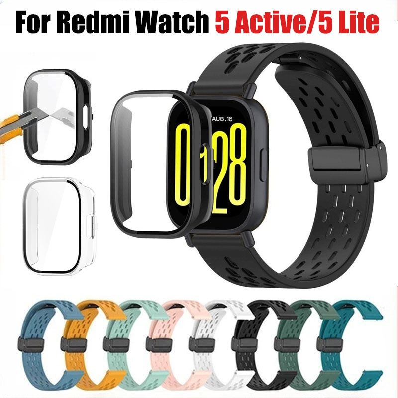 【เคส+สาย】สายซิลิโคน 22 มม. สำหรับ Redmi Watch 5 Active/Redmi Watch 5 Lite สายแม่เหล็ก