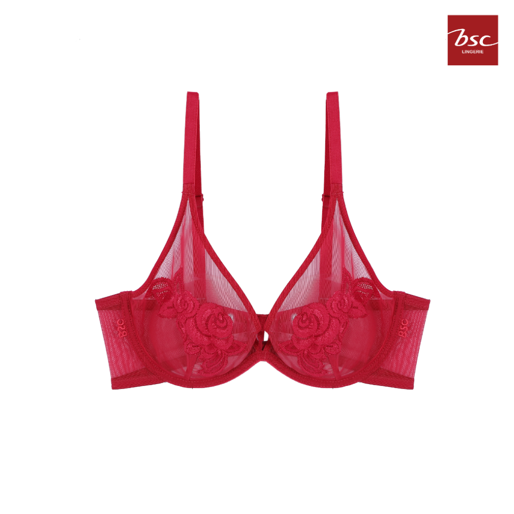 BSC Lingerie ชุดชั้นในผู้หญิง BB1487 Sexy Casual Collection บราเซ็กซี่ซีทรู ลูกไม้ Muse-rose