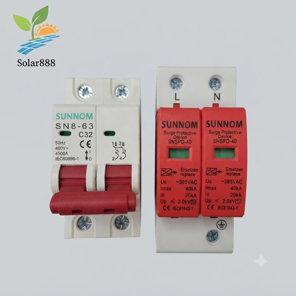 AC Surge Protective Device 385VAC SUNNOM AC MCB 400V 32A SUNNOM