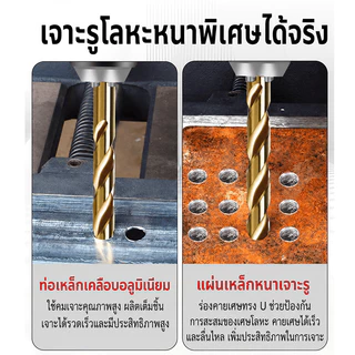 ดอกเจาะเหล็กแผ่น12pcsดอกสว่านสแตนเลส3-12mmดอกเจาะเหล็ก ดอกสว่านโคบอลต์ ดอกสว่านคาร์ไบด์ ดอกสว่านเจาะเหล็ก ดอกเจาะเหล็ก