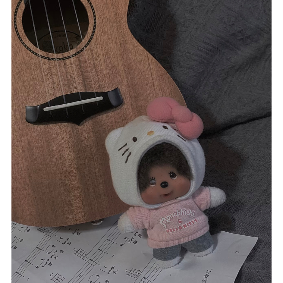 นำเข้าจากญี่ปุ่นMonchhichi x Kitty พวงกุญแจตุ๊กตาครบรอบ รูปที่ 5