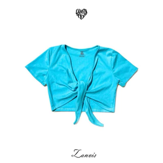 (Zanvis tee) Tie front short sleeve top เสื้อยืดครอปแขนสั้น ดีไซน์ผูกเอวผ้าคอตตอลยูนิ ใส่สบาย เนื้อนุ่ม ยืดได้เยอะ