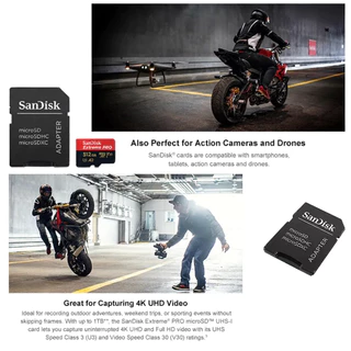 SanDisk Extreme Pro microSDXC 32GB-1TB A2 (SDSQXCD-32GB-1TB-GN6MA) ความเร็วสูงสุด อ่าน 200MB/s เขียน 140MB/s