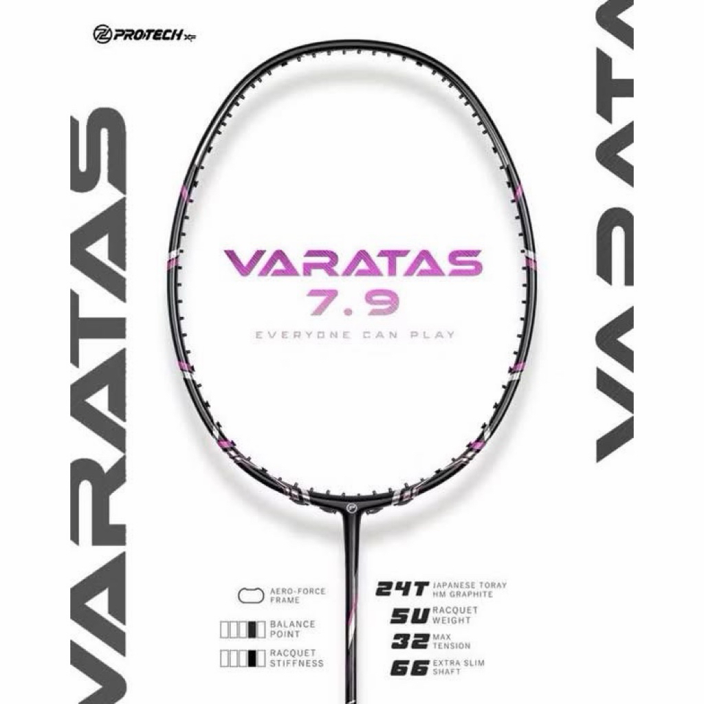 ไม้แบดมินตัน Protech Varatas 7.9 ฟรีเอ็น + กริป + ซอง ประกันศูนย์ไทย