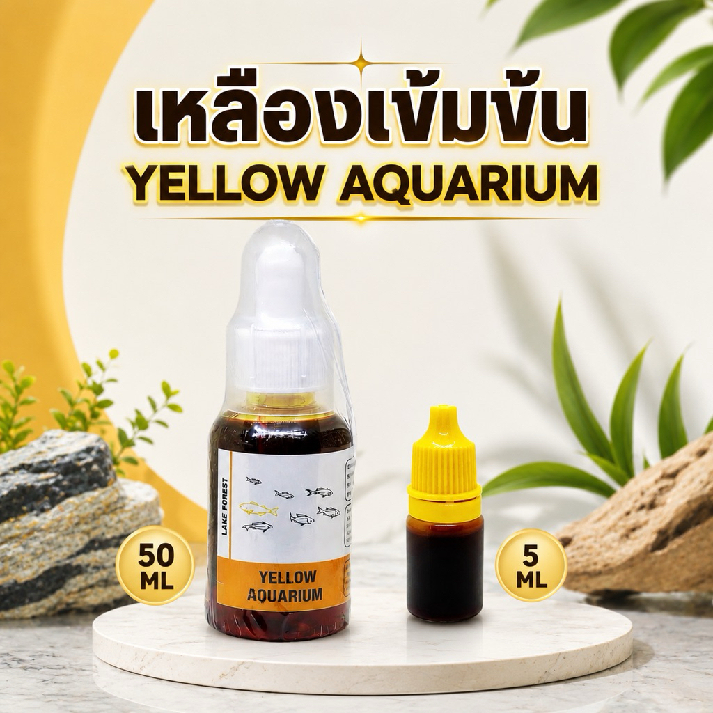 เหลืองเข้มข้น yellow aquarium สำหรับดูแลปลา