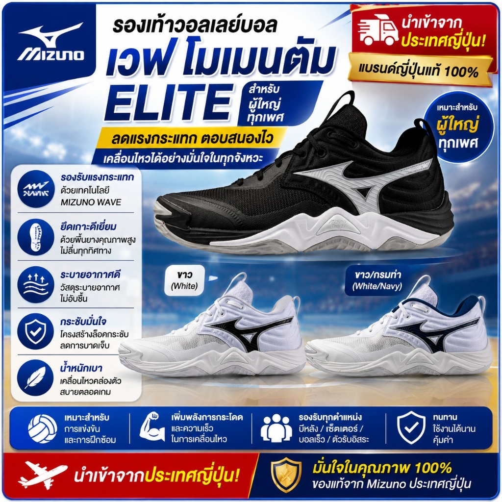 Mizuno Wave Momentum ELITE Volleyball Shoes Unisex 2E Width