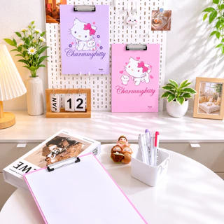 MOMOMARTคลิปบอร์ด ลาย Charmmy Kitty ลิขสิทธิ์แท้ Sanrio กระดาษรองเขียน Clip Board A4 มี 3 ลายให้เลือก
