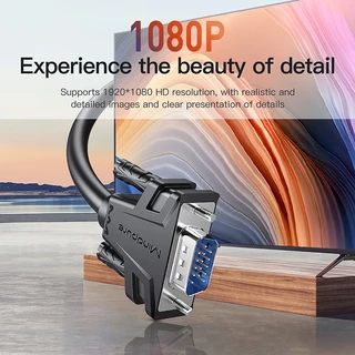 USEEสายต่อภาพจอ สาย V1080P@60HZVGA HD Cable สายทองเหลือง มีขนาด1เมตร , 2เมตร. 3เมตร , 5เมตร
