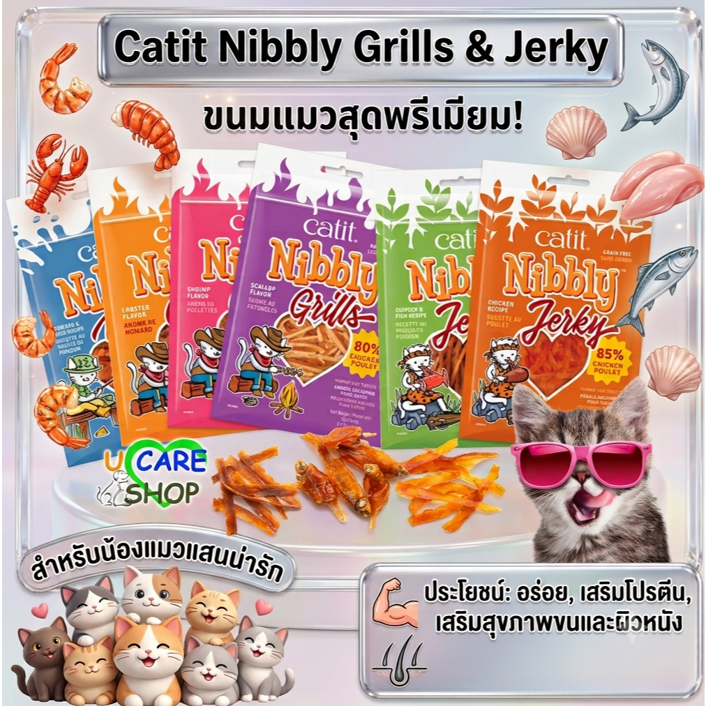 ขนมแมว ไก่สไลด์ รวมมิตร 6 ซองcatit chicken slide