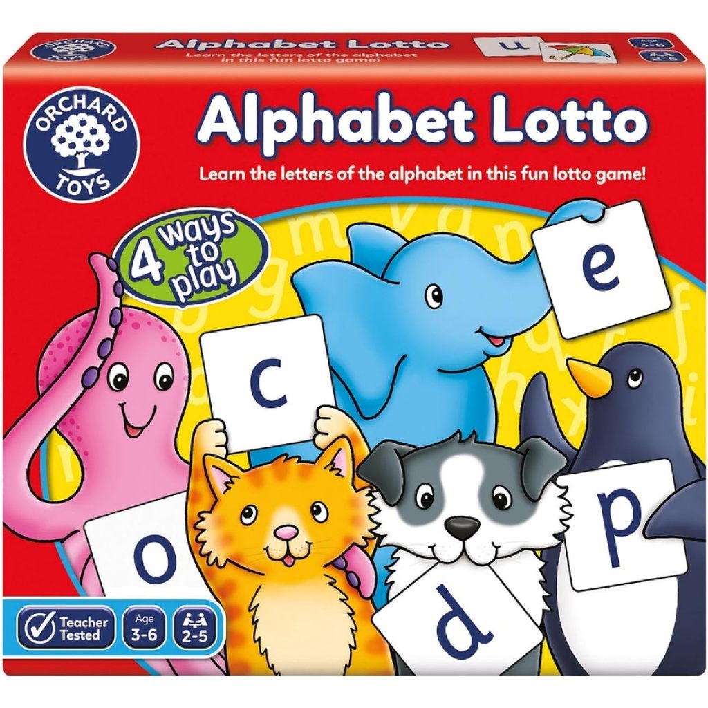 ORCHARD TOYS, Alphabet Lotto บอร์ดเกมส์เด็ก เสริมทักษะภาษาอังกฤษ สำหรับเด็ก 3-6 ปี ลิขสิทธิ์แท้