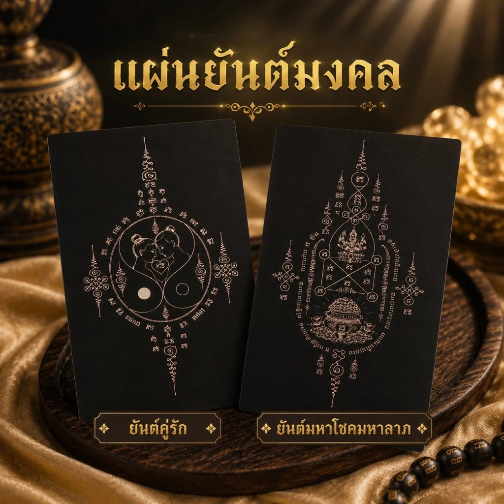 [พร้อมส่ง] แผ่นยันต์มงคล เสริมเมตตามหาเสน่ห์ โชคลาภ การเงิน ยันต์คู่รัก มหาโชค พกติดกระเป๋าสตางค์