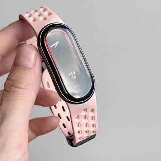 สายรัดข้อมือ Xiaomi Mi Band 10 อย่างเป็นทางการ พร้อมตัวล็อคแม่เหล็กระบายอากาศ และสายซิลิโคนเจาะรูสำหรับ Xiaomi 8/9 NFC