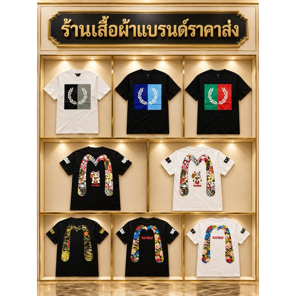 •รวมเสื้อยืดแบรนด์ผ้าCotton ไซส์ M L XL