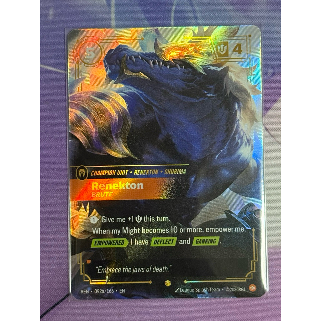 💯 พร้อมส่ง PA⭐️ENG Vendetta Renekton Riftbound Official TCG Riot TRADING CARD GAME
